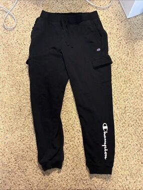 Champion Black Logo Cargo Joggers for Kids